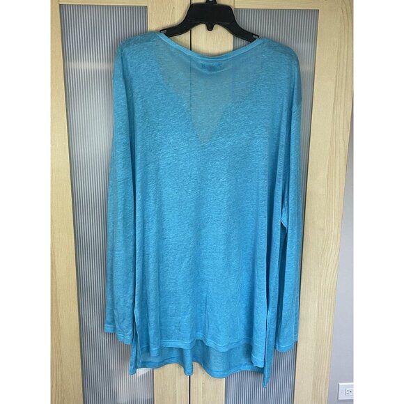 LISA International Women’s Linen Top Sz XXL Sweater Blouse Beaded Casual Summer - Picture 5 of 5